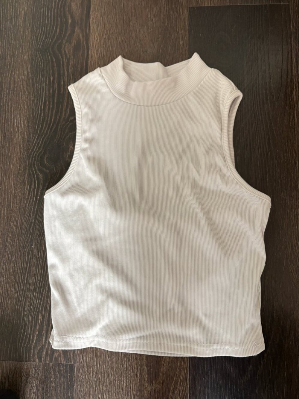 White Mock Neck Tank Top